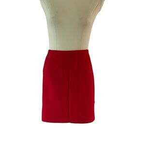 NWT Vintage Y2K Red 100% Wool Mini Skirt Plus Size 16 Preppy Quiet Luxury